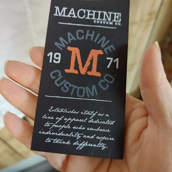 Machine Custom Co. Men's White Woven Casual Button Front Shirt - Picture 8 of 11